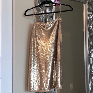 Gold Free People Mini Dress